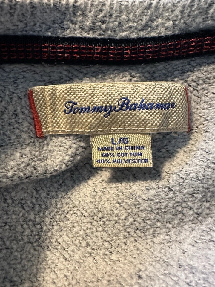 Tommy Bahama Azul Gris Camisa Sudadera Grande Foto 3 de 3