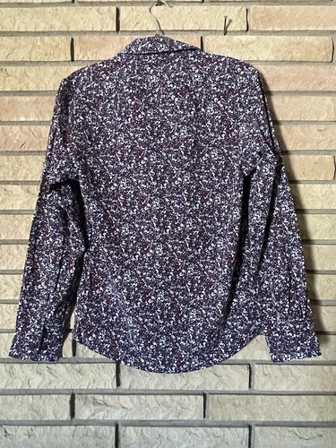 NEW Apt. 9 Mens SMALL Slim Fit Blue Floral Shirt Premier Flex - Picture 2 of 8