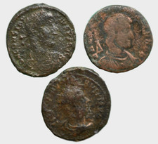 LOT OF 3 AUTHENTIC ROMAN EMPIRE COINS - GREAT CONDITION - SIZE 20MM