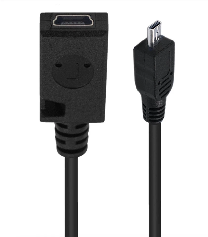 USB 8-Pin Mini-B to Mini-USB Data Sync Charge Cable 0.3m Male to Female - Image 2 of 4