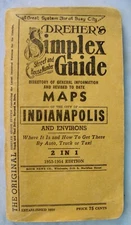 1953-1954 Drehers Simplex Guide Indianapolis Where It Is How to Get There