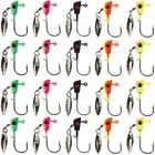 20Pcs Underspin Shad Darts Jig Heads Fishing Hook with Willow Blade Crappie Lure