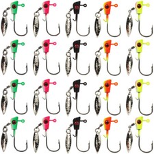 20Pcs Underspin Shad Darts Jig Heads Fishing Hook with Willow Blade Crappie Lure