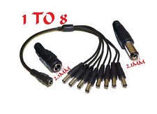  1 to 8  Power Splitter Adapter Cable for CCTV Surveillance Security Camera