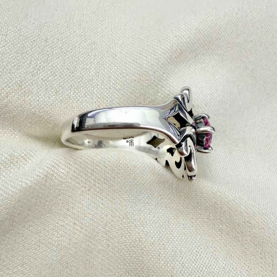 Anillo Piedra Natal Encaje Español James Avery - Zafiro Rosa Creado en Laboratorio Talla 8 Foto 2 de 4