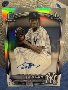 2025 Bowman Chrome Sabier Marte Auto Autograph Yankees 1st Refractor /499 B 1st
