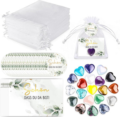 Gastgeschenke Hochzeit 24 Set, Schön Das Du Da Bist Gastgeschenk, Herz Steine, T
