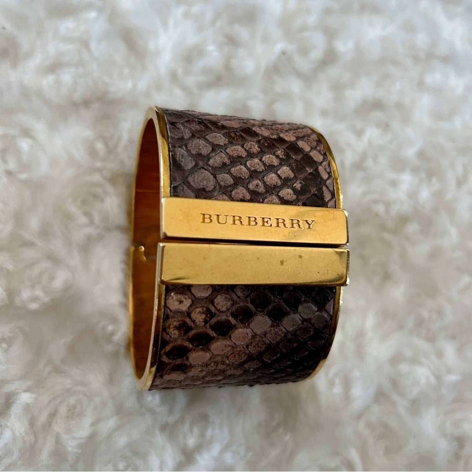 Burberry Python Skin Cuff Bracelet with Leather &… - image 5