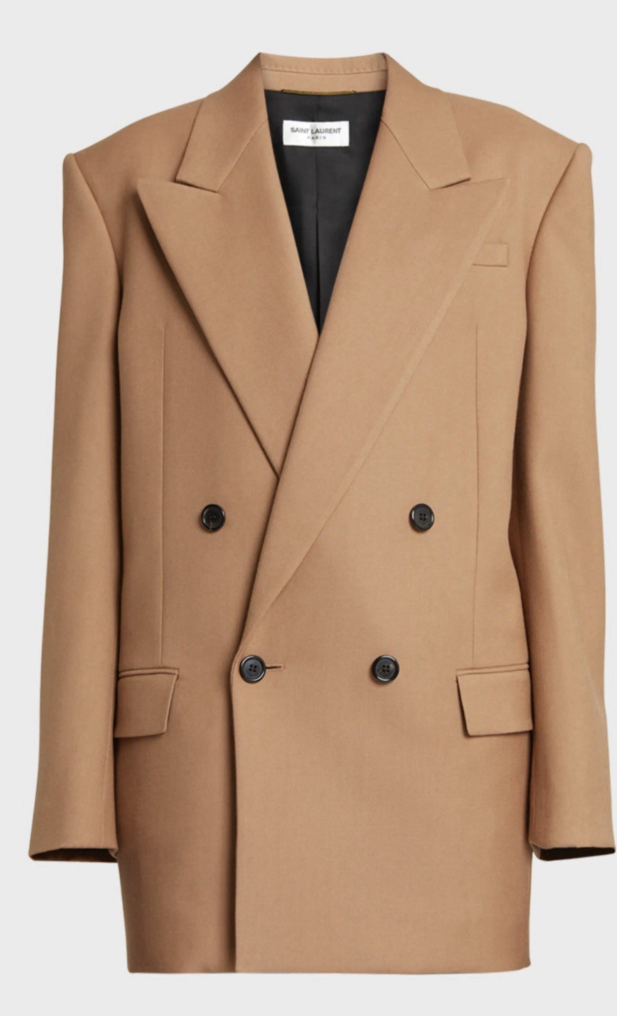 Giacca lana pralina SAINT LAURENT $3500 nuova e autentica taglia 38