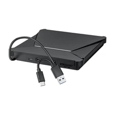 External DVD Drive, USB 3.0 Type-C, Portable CD DVD Burner with Dual USB7518