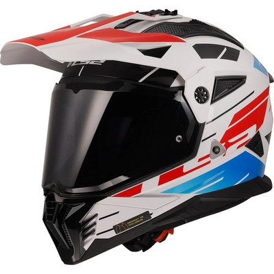 LS2 Adventure Helm MX702 Pioneer II Namib - Weiß/Blau/Rot Glossy