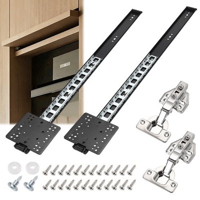 2 Set 24'' Pocket Door Slide Pocket Door Hardware KitW/ Hinges & Screws, Black