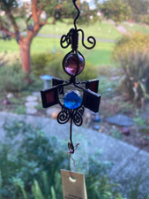 VTG. NOS Handmade Purple Stained Glass Sun Catcher