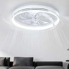 Flush Mount LED Ceiling Fans with Lights Remote  APP Cortorl Ceiling Fan Light