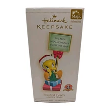 Hallmark Twuthful Tweety 2006 Christmas Magic Ornament Looney Tunes Lites Up NEW