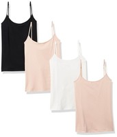 Amazon Essentials Damen Camisole Slim Fit 4Er-Pack Beige/Weiß/Schwarz XXL