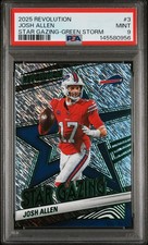 2025 PANINI REVOLUTION STAR GAZING GREEN STORM #3 JOSH ALLEN 17/25 PSA 9