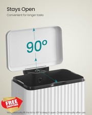 SONGMICS 13 Gallon Kitchen Trash Can Pedal Soft Close Cloud White