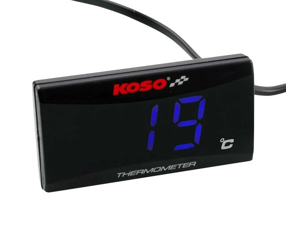 KOSO Thermometer digital SUPER SLIM schwarz/blau Öl- & Wassertemperaturanzeige - Bild 2 von 4
