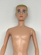 Vintage Ken Blonde Painted Hair Doll Mattel 1960 Straight Leg USA 2
