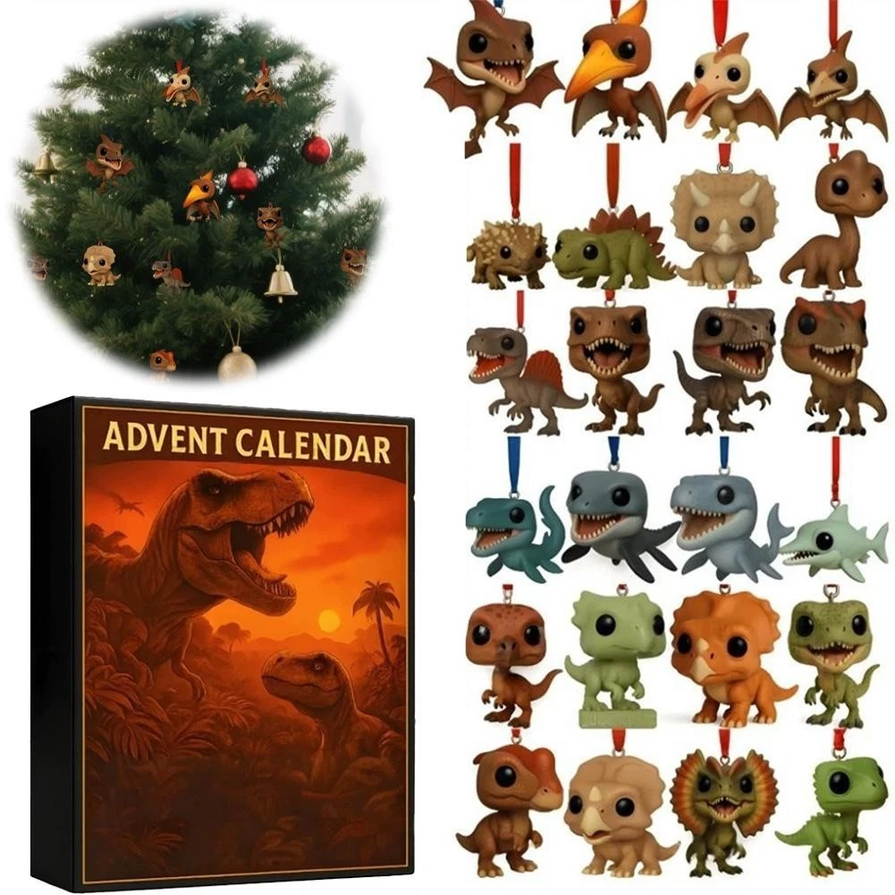 2D Acrylic Dinosaur Advent Calendar, 2025 Christmas Days Countdown Calendar