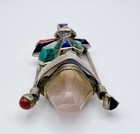 STUNNING NAVAJO STERLING SILVER MULTI-STONE PENDANT. 24.70 GRAMS — photo 3