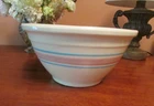 Vintage McCOY #10 Ovenware Pink Blue Stripe Mixing Bowl