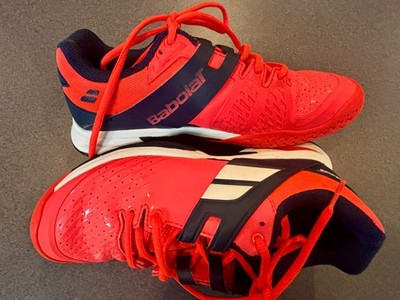 ~~Babolat Juniors` Propulse All Court Tennis Shoes Drive RED 5.5 Michelin..VGUC!