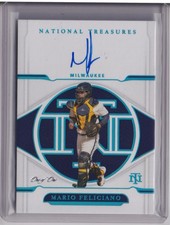 2022 Panini National Treasures #S-MF Mario Feliciano Signatures Platinum #/1