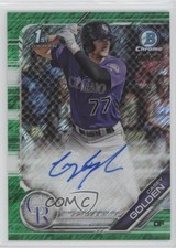 2019 Bowman Chrome Prospect Green Shimmer Refractor 60/99 Casey Golden Auto 4a7