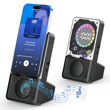 Wireless Induction Speaker, 5 in 1 Bluetooth Speaker with Cell Phone Stand,