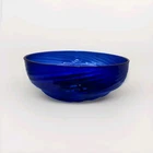 Cobalt Blue Swirl Glass Bowl Vintage Anchor Hocking Style 10 Serving Dish Bowl