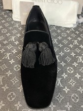 Jimmy Choo Black Velvet Loafers Size-9 US/IT-42 Brand New Suede Slip On 1366