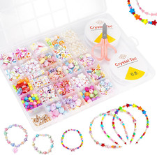 Kit Braccialetti Fai Da Te Bambina, Set Perline per Braccialetti, Collane,Bracci