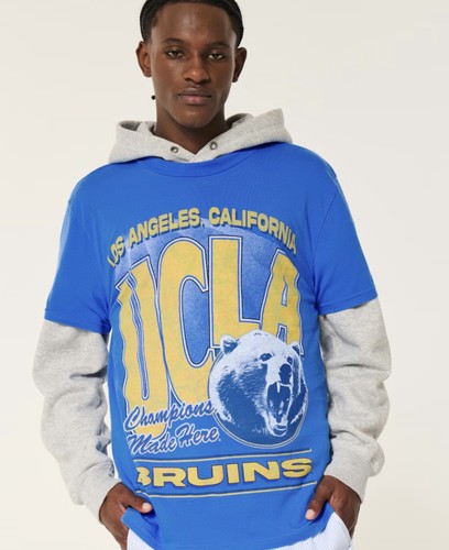 HOLLISTER MEN'S UCLA GRAPHIC BLUE TEE M NWT - Picture 4 of 4