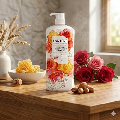 Pantene Sulfate Free Moisturizing Shampoo Rose Honey 38.2oz Repair Care