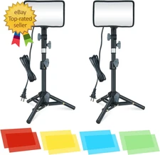 920 Lumens LED Video Light with Adjustable Tripod Stand/Color Filters Studio 