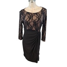 American Living By Ralph Lauren Size 10 Cocktail Dress Lace Bodice Black