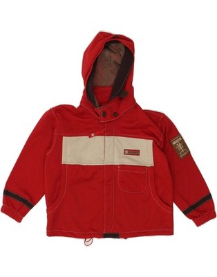 DIADORA Jungen Regenjacke mit Kapuze 5-6 Jahre rot Colourblock Polyamid OW07