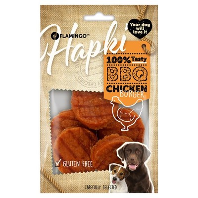 Flamingo Hundesnack Hapki BBQ Burger mit Huhn 85 g, UVP 3,19 EUR