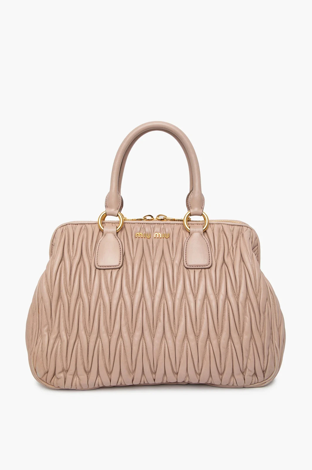 Miu Miu — Miu Miu Dusty Rose Matelassé Top Handle Doctor Bag