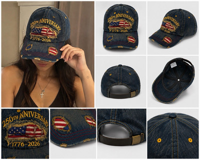 Blue Adjustable Baseball Cap One Size Unisex 250th Anniversary 1776-2026 USA