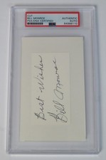 BILL MONROE Signed Autograph Auto 3x5 Index Card Cut Page Slab JSA PSA