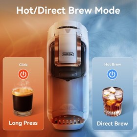 HIBREW H2B 5-in-1 Pod Coffee Maker White Kcup/Nes/DG/Espresso Powder