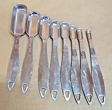 Eight Piece Stainless Steel Measuring Spoon Set; Square