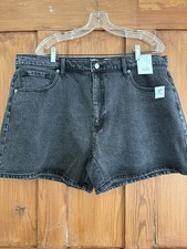 NWT Time And Tru Black Denim High Rise Shorts Size 20