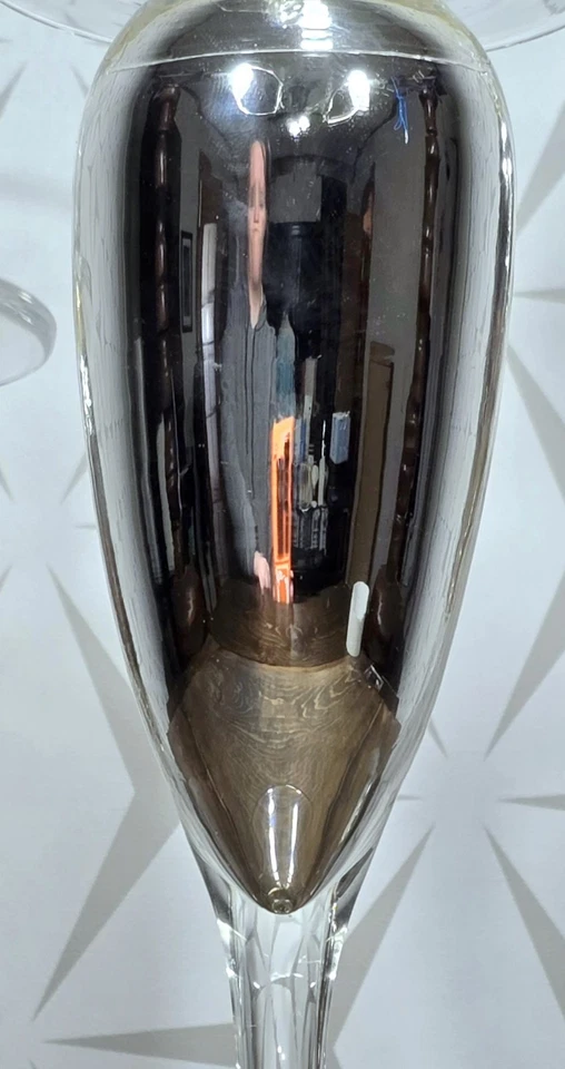 Portavelas vintage con pedestal de vidrio de mercurio de 3 piezas *alturas cónicas* Foto 3 de 4