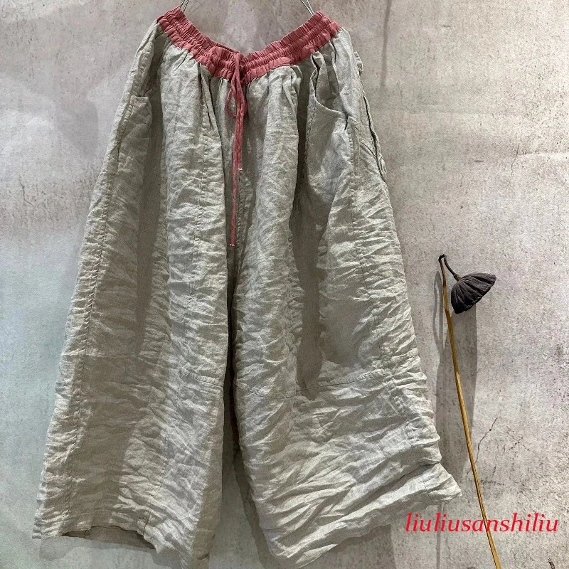 New Wide Leg Pants High Quality Women's Thin Summer Spring Ramie Liter
Opens in a new window or tab