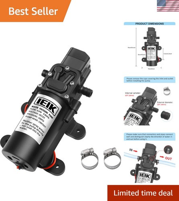 #ad Compact 12V Water Pressure Diaphragm Pump Quiet 3LPM for Marine amp; Lawn Use $37.15