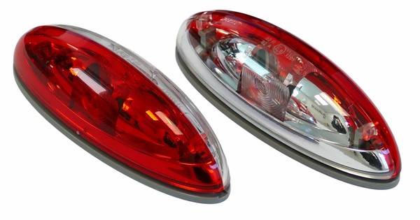 2 X Jokon Umrissleuchte SPL 2010 Rot Weiss AnhäNger Leuchte 12V -24V Verspiegelt-image